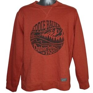 Eddie Bauer Men's Outdoor Outfitters 1920 Graphic Sweatshirt Orange Size M